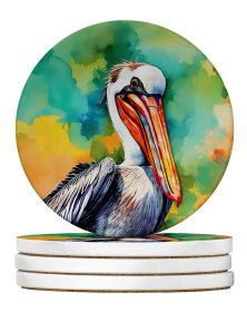 Hippie Animal Pelican Large Sandstone Coasters Pack of 4 Absorbent Round Coasters Decor Gifts for Men or Women, 4 in, Multicolor Hippie Animal Pelican Large Sandstone Coasters Pack of 4 Absorbent Round Coasters Decor Gifts for Men or Women, 4 in, Multicolor